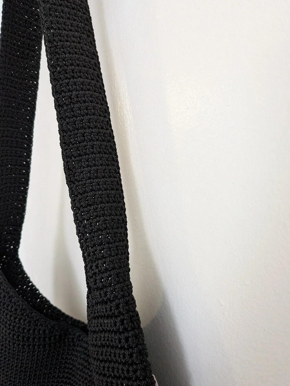 The Sak Black Crocheted Like New Hobo Bag